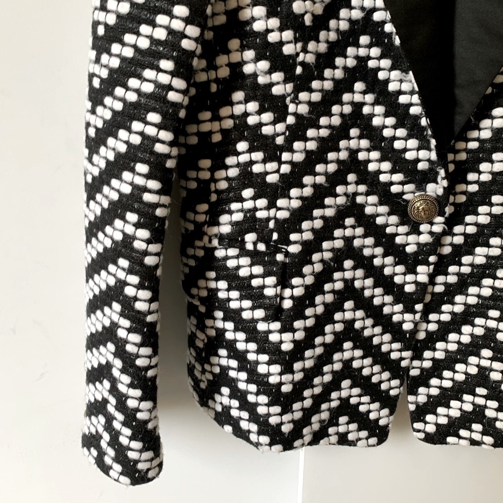 BALMAIN Blazer Tweed Chevron wool - Picture 14 of 15